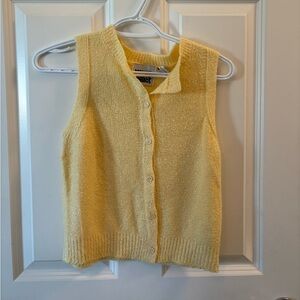 Reclaimed Vintage Yellow Button-Up Sweater Vest